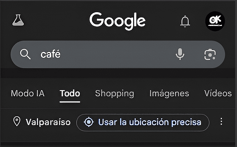 Búsqueda de cafeterías en Valparaíso
